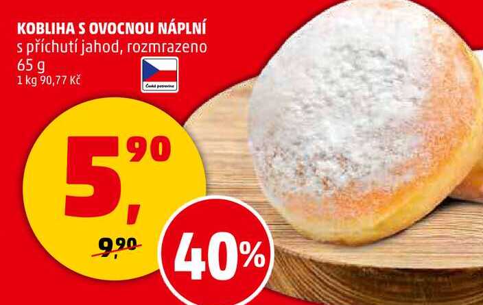 KOBLIHA S OVOCNOU NÁPLNÍ s příchutí jahod, 65 g 