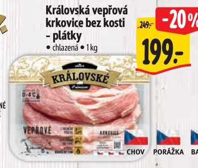 Královská vepřová krkovice bez kosti - plátky, 1 kg