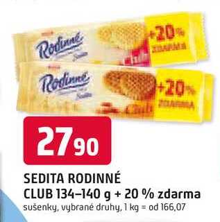 SEDITA RODINNÉ CLUB 134-140 g + 20% zdarma sušenky, vybrané druhy