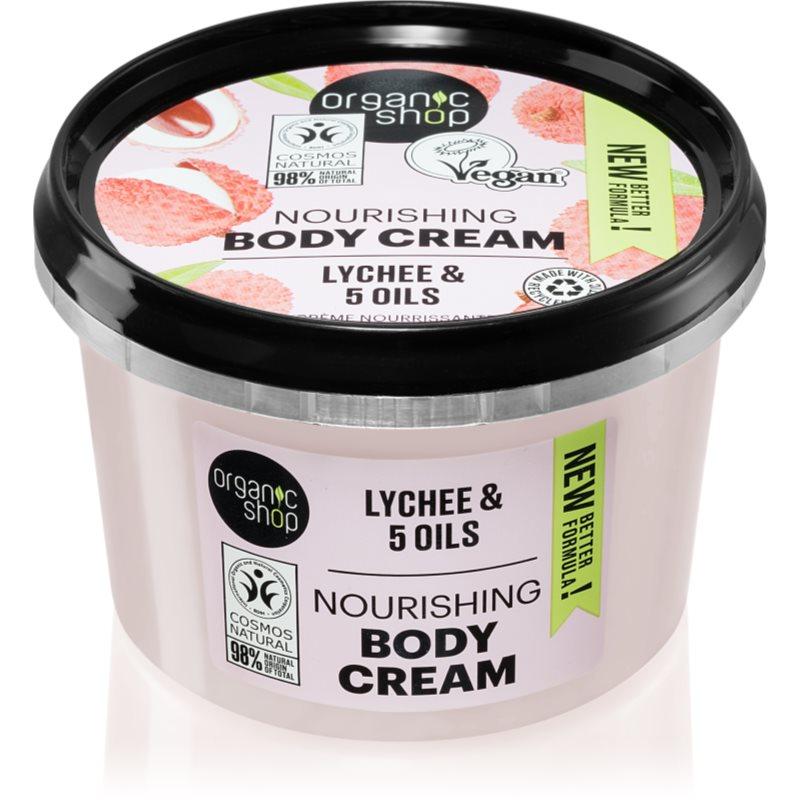 Organic Shop Lychee & 5 Oils pečující tělový krém 250 ml