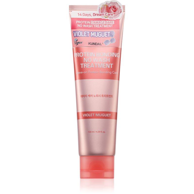 KUNDAL Protein Bonding Care No Wash Treatment bezoplachová péče pro poškozené vlasy s vůní Violet Muguet 130 ml