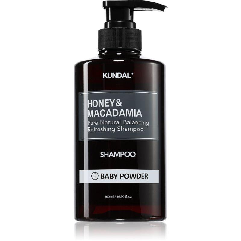 KUNDAL Honey & Macadamia Baby Powder přírodní šampon pro suché a poškozené vlasy 500 ml