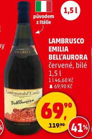 LAMBRUSCO EMILIA BELL'AURORA červené, bílé 1,5 l