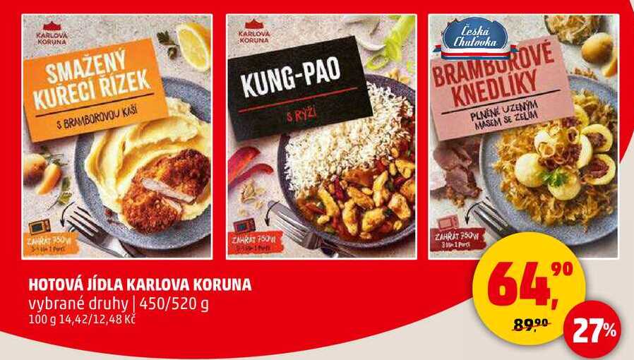 HOTOVÁ JÍDLA KARLOVA KORUNA vybrané druhy, 450/520 g 