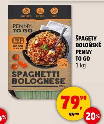 ŠPAGETY BOLOŇSKÉ PENNY TO GO, 1 kg