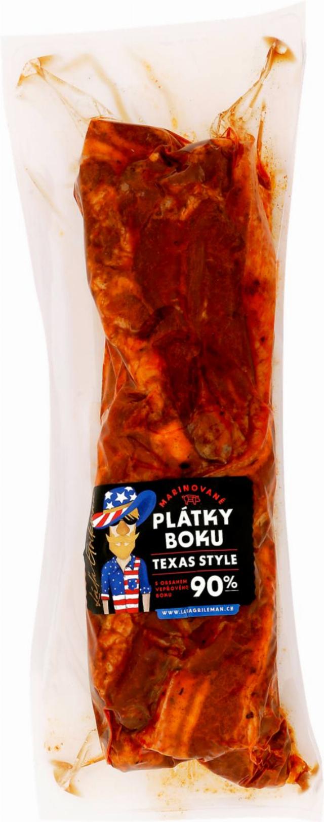 Marinované plátky boku Texas obsah masa 90%