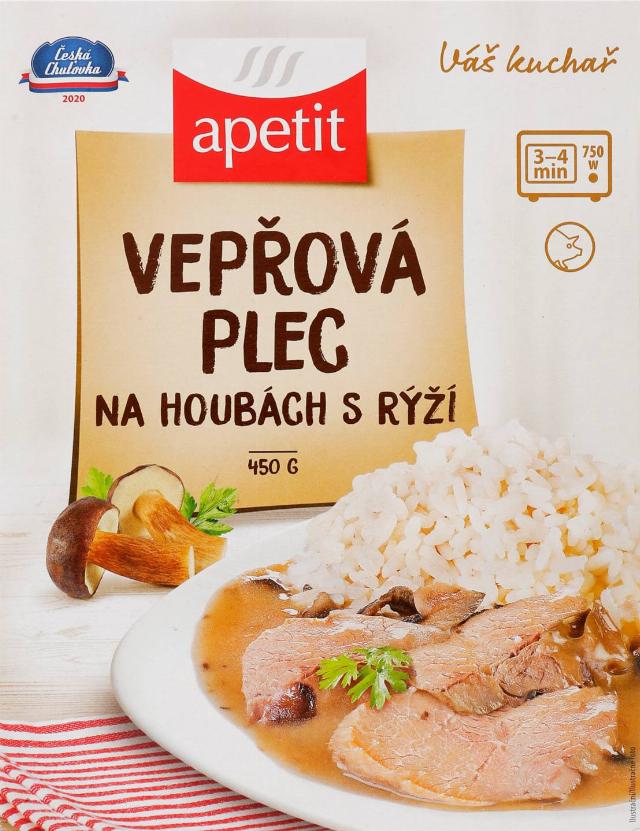 Hotové jídlo Vepř. plec na houbách s rýží Hovězí tokáň s těstovinami