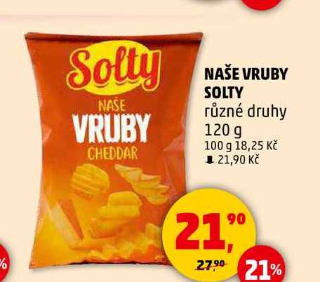 NAŠE VRUBY SOLTY různé druhy, 120 g  