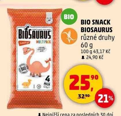 BIO SNACK BIOSAURUS různé druhy, 60 g 