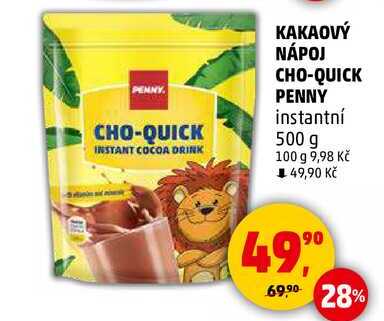 KAKAOVÝ NÁPOJ CHO-QUICK PENNY instantní, 500 g 