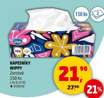 KAPESNÍKY WIPPY 2vrstvé, 150 ks