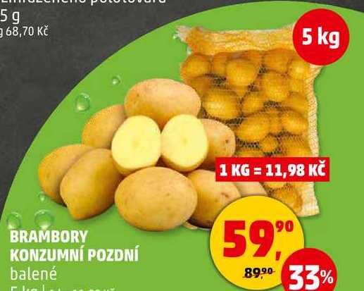 BRAMBORY KONZUMNÍ POZDNÍ balené, 5 kg