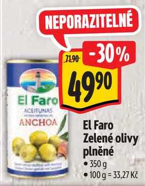El Faro Zelené olivy plněné, 350 g