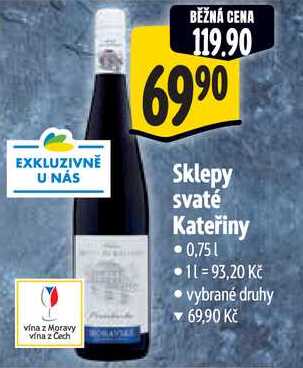 Sklepy svaté Kateřiny, 0,75 l