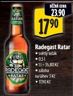 Radegast Ratar, 0,5 l 