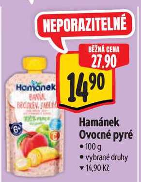 Hamánek Ovocné pyré, 100 g 