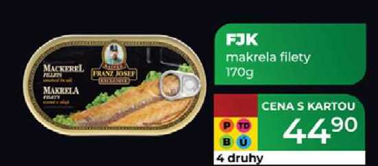 Kaiser Franz Josef Exclusive Makrela filety 170g, vybrané druhy