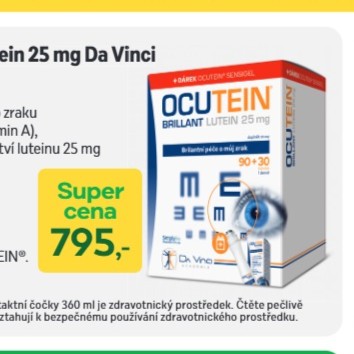 Ocutein® Brillant Lutein 25 mg Da Vinci inci 90 + 30 tobolek + dárek