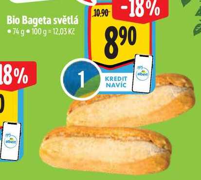 Bio Bageta světlá, 74 g 