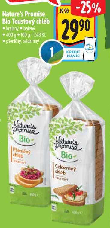 Nature's Promise Bio Toustový chléb, 400 g
