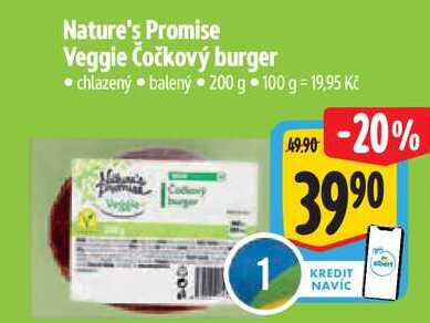 Nature's Promise Veggie Čočkový burger, 200 g
