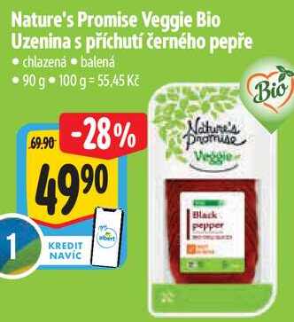 Nature's Promise Veggie Bio Uzenina s příchutí černého pepře, 90 g