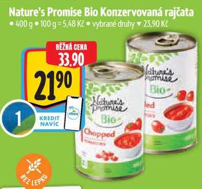 Nature's Promise Bio Konzervovaná rajčata, 400 g 