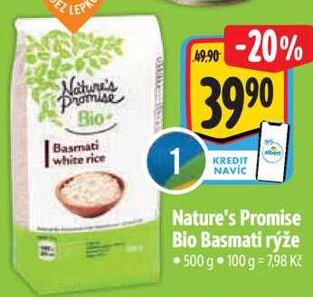 Nature's Promise Bio Basmati rýže, 500 g