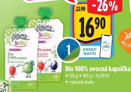 Nature's Promise Kids Bio pyré jablko, višeň 120g