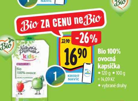   Bio 100% ovocná kapsička 120 g  