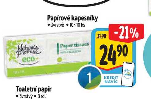  Papírové kapesníky 3vrstvé  10×10 ks 