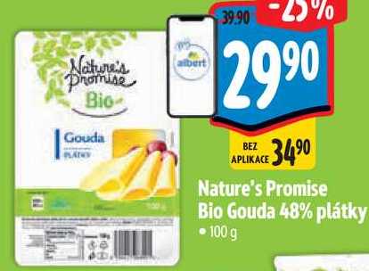 Nature's Promise Bio Gouda 48% plátky, 100 g 