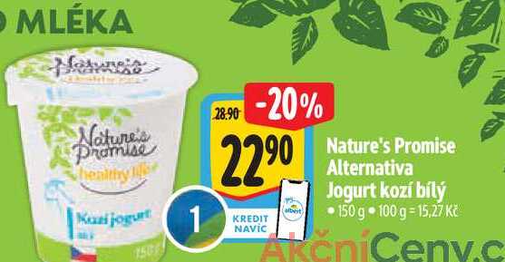   Nature's Promise Alternativa Jogurt kozí bílý 150 g 