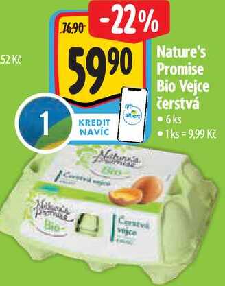   Nature's Promise Bio Vejce čerstvá  6ks 