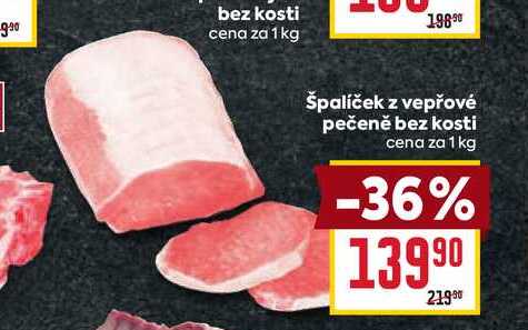 špalíček z vepřové pečeně bez kosti cena za 1 kg 