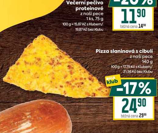 Pizza slaninová s cibulí z naší pece 140 g 
