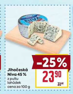 Jihočeská Niva 45% z pultu lahůdek cena za 100g
