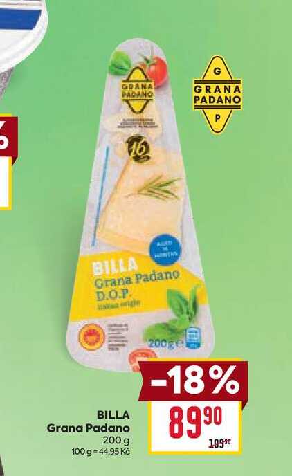 BILLA Grana Padano 200 g 