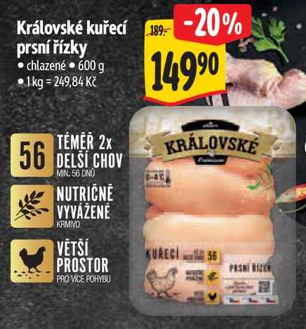 Královské kuřecí prsní řízky 600 g