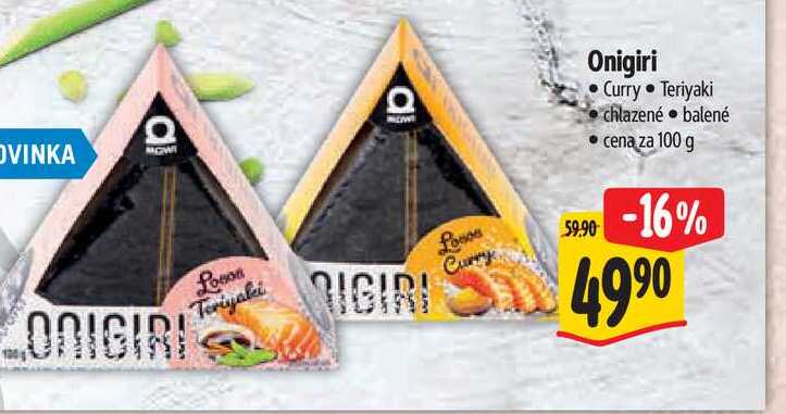   Onigiri  Curry, Teriyaki chlazené 100 g