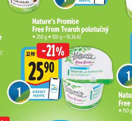   Nature's Promise Free From Tvaroh polotučný 250 g 