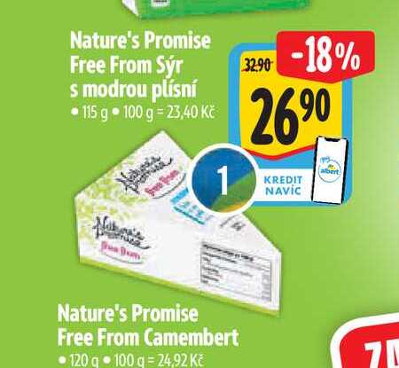 Nature's Promise Free From Sýr s modrou plísní 115 g 