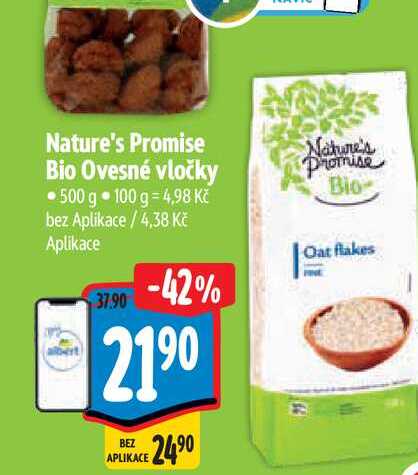 Nature's Promise Bio Ovesné vločky 500 g  