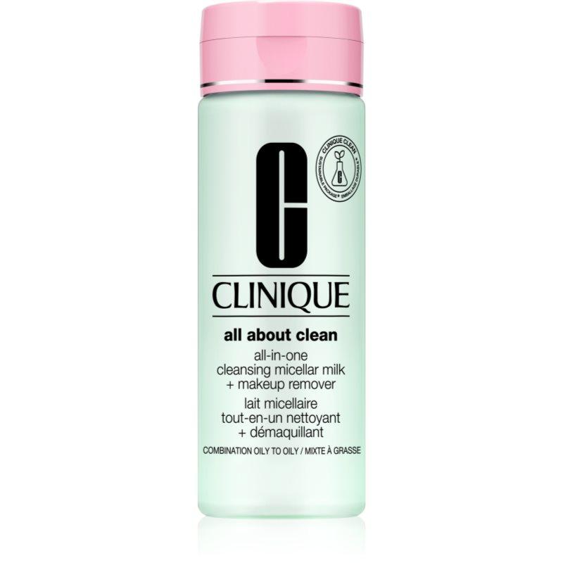 Clinique All About Clean All-in-One Cleansing Micellar Milk + Makeup Remover jemné čisticí mléko pro smíšenou až mastnou pokožku 200 ml