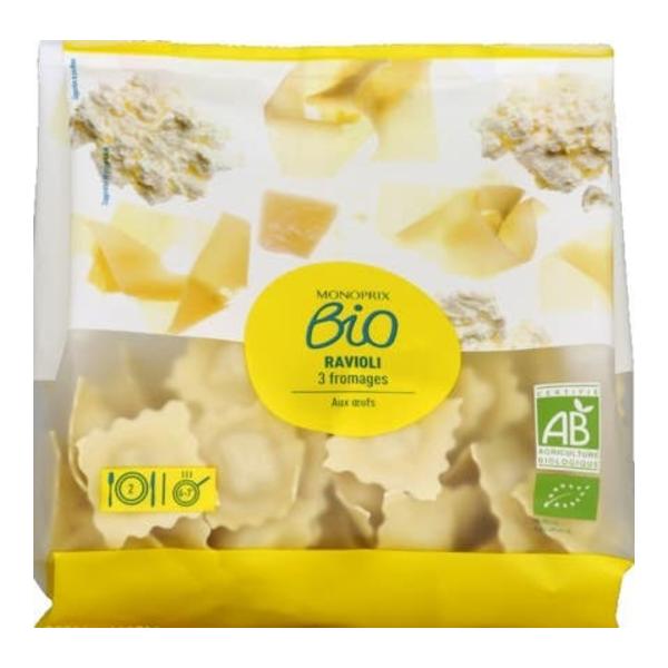 Monoprix BIO Ravioli se 3 druhy sýrů