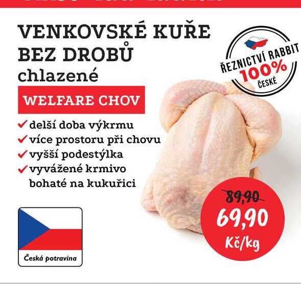 VENKOVSKÉ KUŘE BEZ DROBŮ chlazené 1kg  