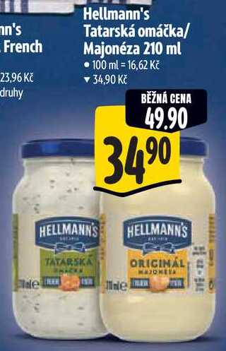 Hellmann's Tatarská omáčka/ Majonéza, 210 ml 