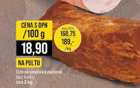 Uzená vepřová pečené bez kosti cca 2 kg 