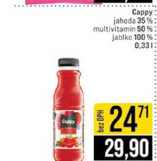 Cappy jahoda 35 % multivitamin 50 % jablko 100% 0,33l