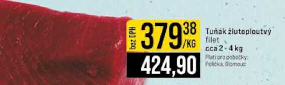 Tuňák žlutoploutvý filet cca 2-4 kg 